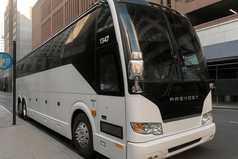 a Charter Bus Rental Cary coach bus
