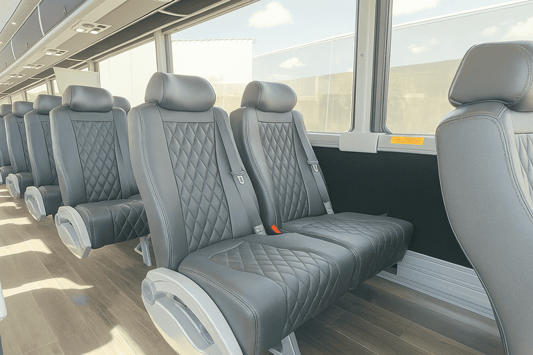 interior of Charter Bus Rental Cary charter bus